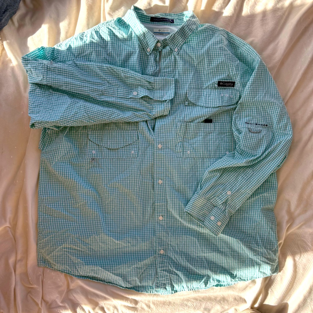 Columbia PFG super bonehead long sleeve button down shirt Omni Shade XXL